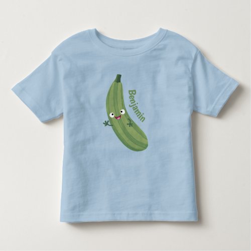 Cute zucchini happy cartoon illustration toddler t_shirt