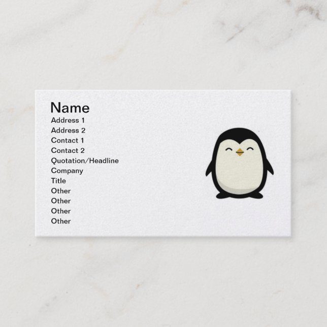 cutebabypenguin business card (Front)