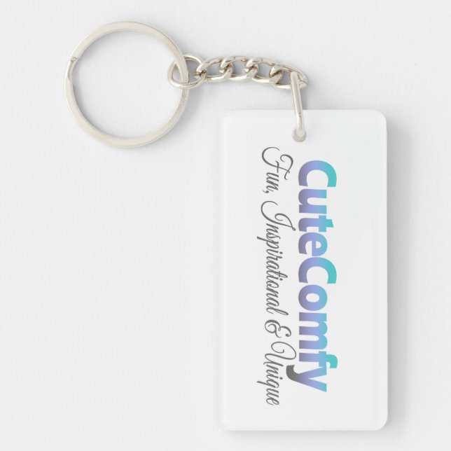 CuteComfy Brand Name Logo Keychain (Front)