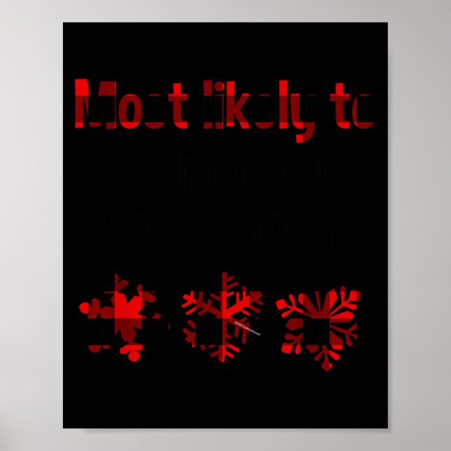 Cutecomfy Most Likely To Drink All The Eggnog Chri Poster (Front)