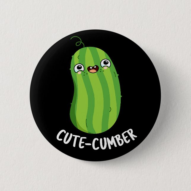 Cutecumber Funny Cucumber Pun Button (Front)