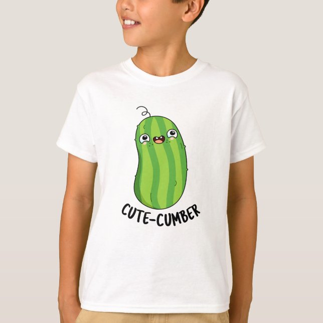Cutecumber Funny Cucumber Pun T-Shirt (Front)