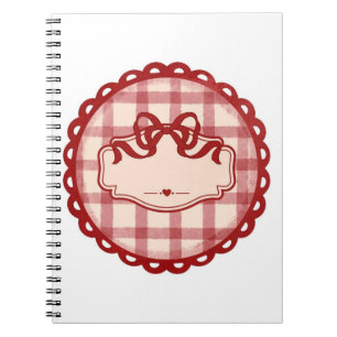 CuteCute Coquette Pink Bow Gingham Frame Aesthetic Notebook