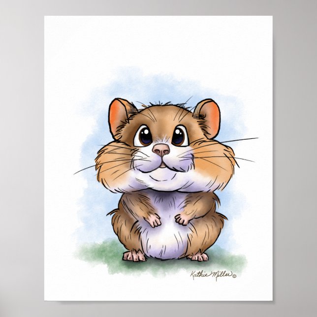 CuteFluffy Hamster Cartoon Poster (Front)