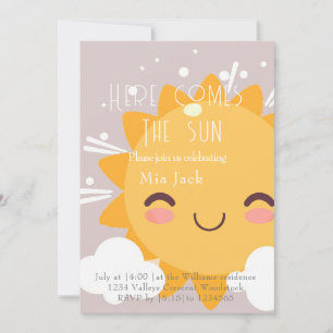 CuteHere comes the sun Invitation