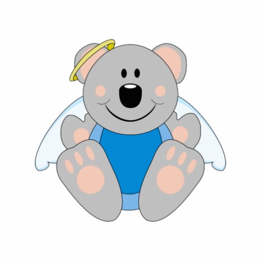 Cutelyn Baby Boy Angel Koala Bear Cut Out | Zazzle