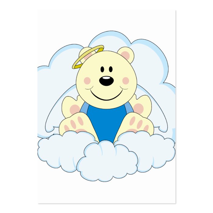 Cutelyn Baby Boy Angel Polar Bear On Clouds Business Card