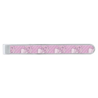 Cutelyn Baby Pink Elephant Silver Finish Tie Clip