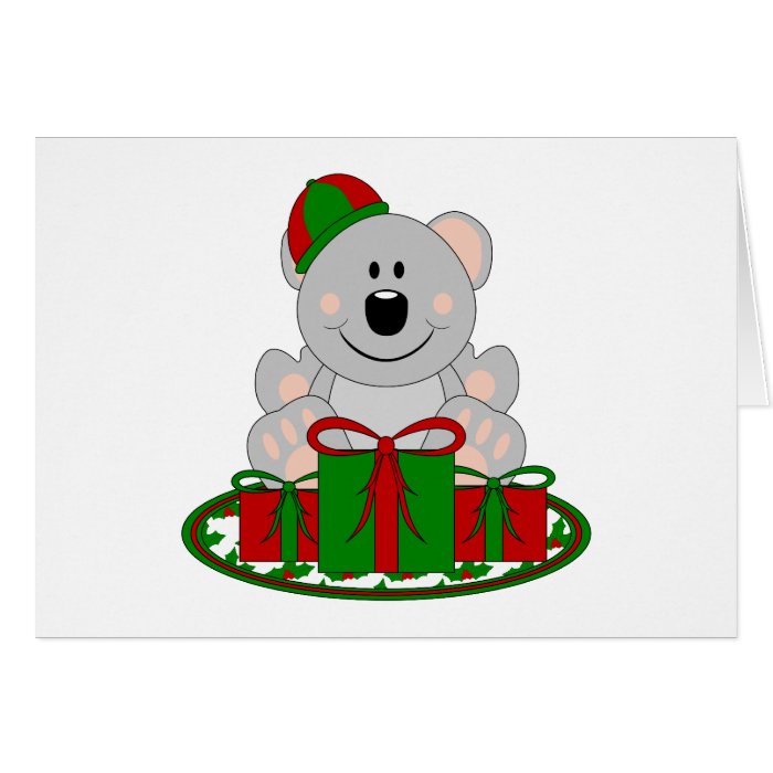 Cutelyn Christmas Present Koala Bear Cards