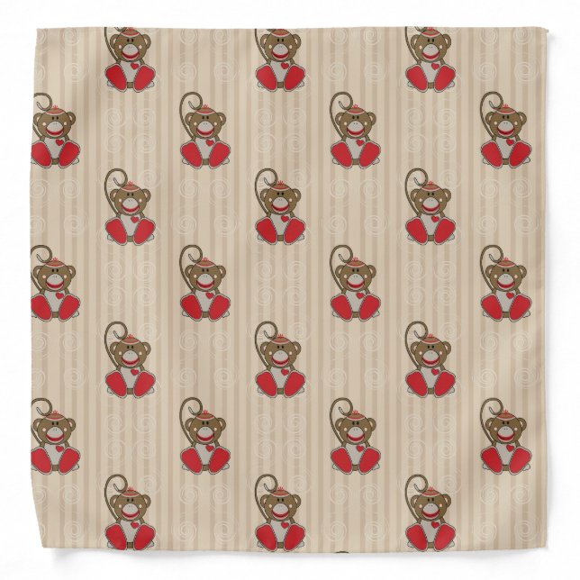 Cutelyn Sock Monkey Bandana (Front)