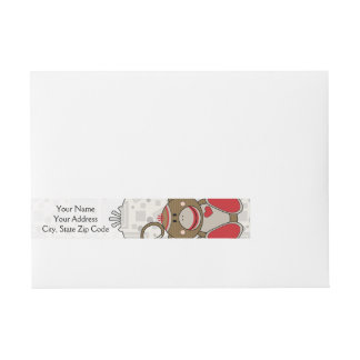 Cutelyn Sock Monkey Wrap Around Address Label