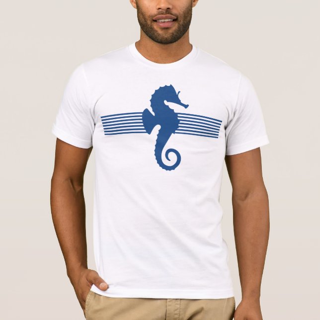 CuteNavy Blue Horse T-Shirt (Front)