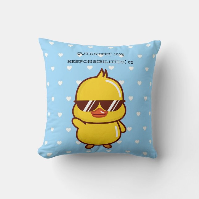 Cuteness 100% Responsibilities 0% | Cute Pilllow Throw Pillow (Front)