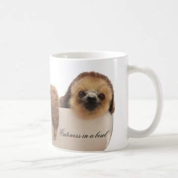 "cuteness In A Bowl" Sloth Mug by Sloths_and_more at Zazzle