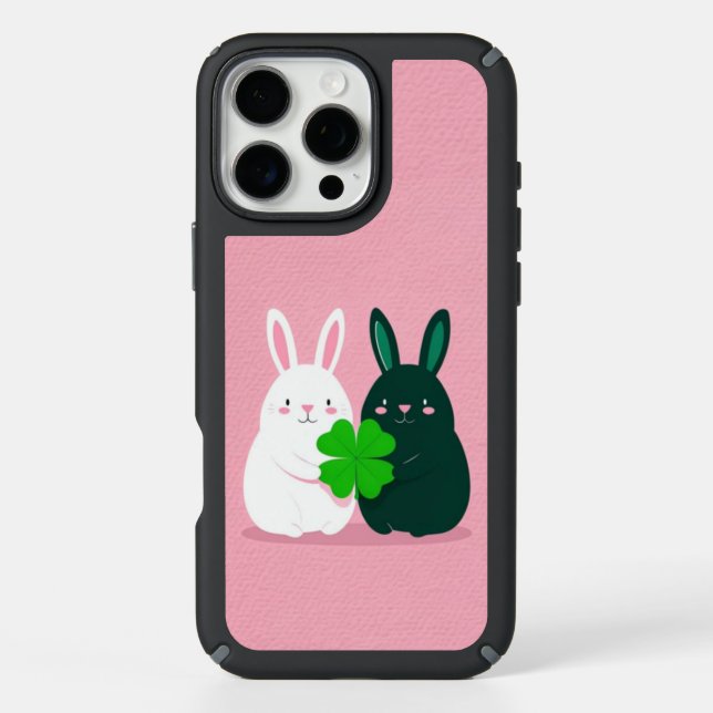 Cuteness Meets Good Fortune ,Bunny Love Phone case (Front)