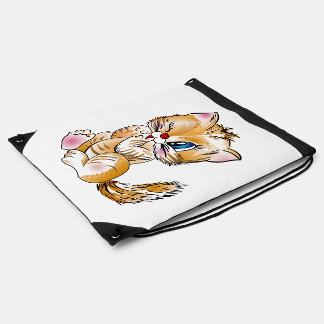 Cuteness of Cats with Rosy Red Noses Drawstring Bag (Side)