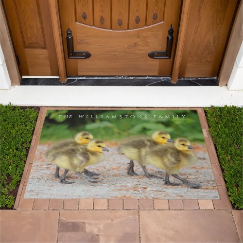 Cuteness on Parade Canada Goose Goslings Doormat