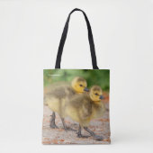 Cuteness on Parade: Canada Goose Goslings Tote Bag (Front)