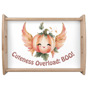 Cuteness Overload BOO. Cute Halloween Pumpkin Kaw Serving Tray