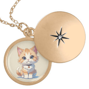 Cuteness Overload Kawaii Kitty Gold Plated Necklace