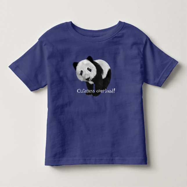 "Cuteness overload!" with sweet panda Toddler T-shirt (Front)