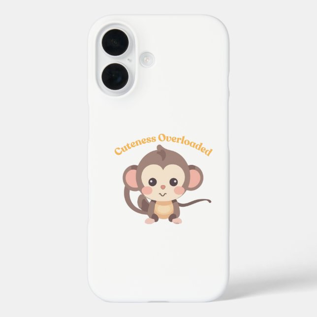 Cuteness Overloaded : Monkey Iphone 16 Case (Back)