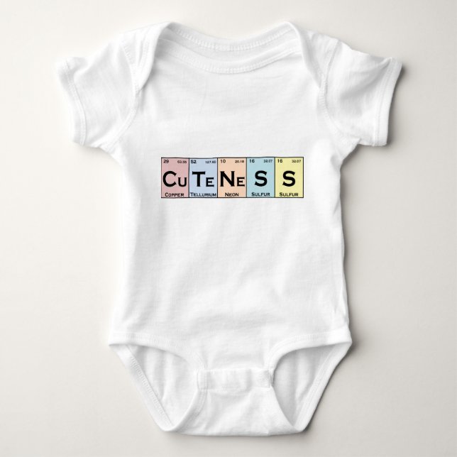 CuTeNeSS periodic elements baby romper (Front)
