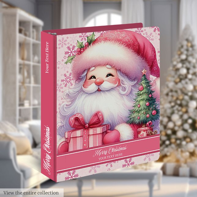 Cuter cartoon pink Santa Claus custom ring binder (Cuter cartoon pink Santa Claus custom ring binder)