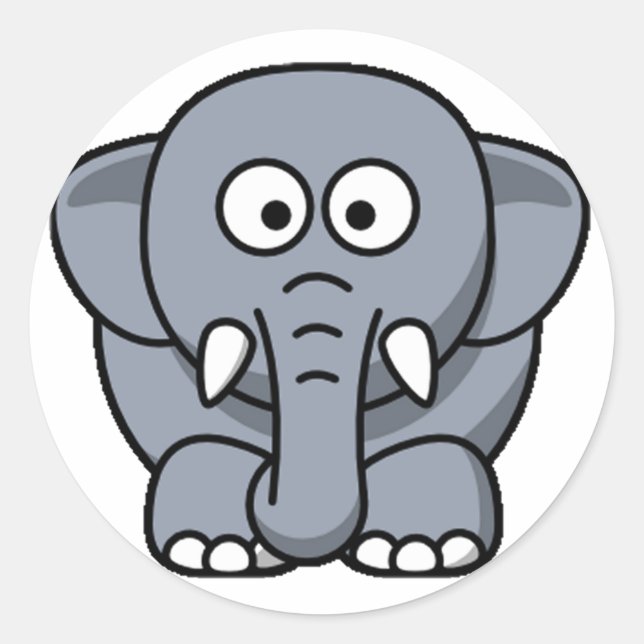 Cuter Elephant Classic Round Sticker (Front)