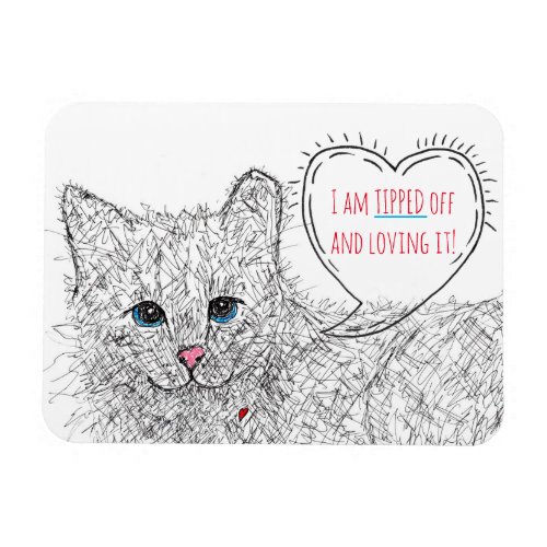 Cuter Feral Cat Tipped Ear with Words Magnet 3x4