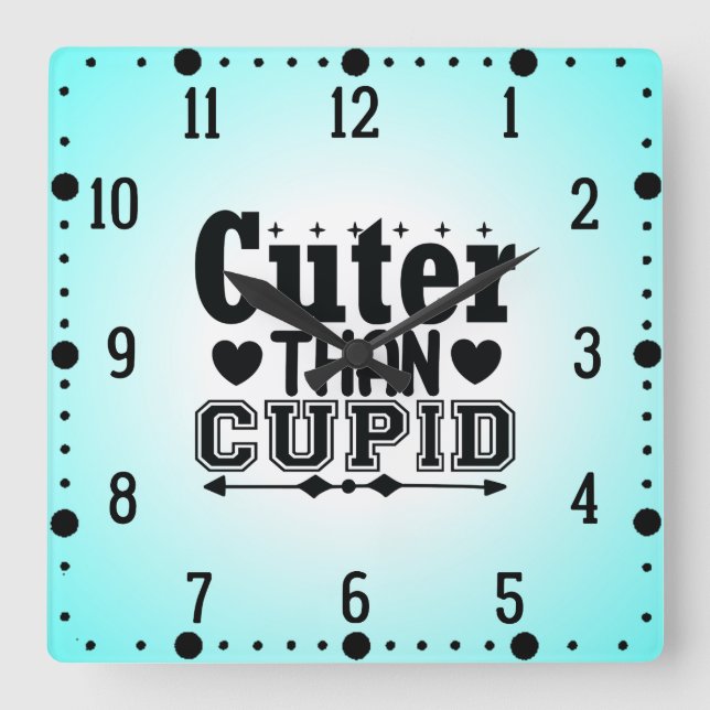 Cuter Than Cupid-61170 Square Wall Clock (Front)