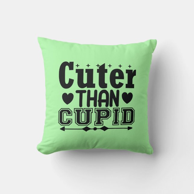 Cuter Than Cupid-61170 Throw Pillow (Front)