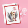 Cuter Than Cupid Chibi Cat Valentine Holiday Postcard