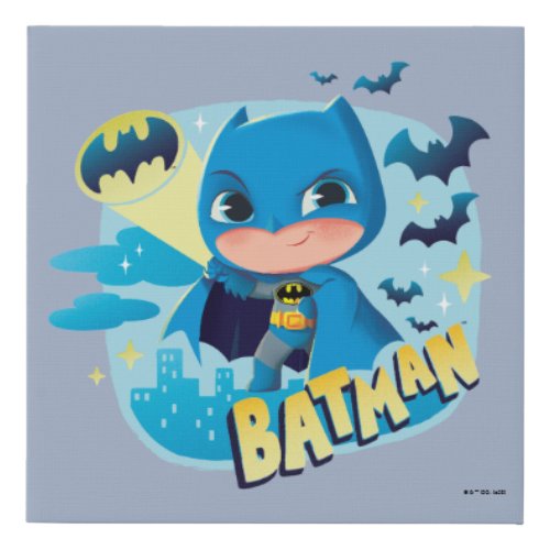 Cuter Than Cute Batman Faux Canvas Print