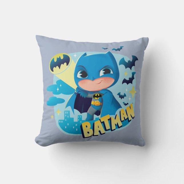 Cuter Than Cute Batman Throw Pillow (Front)