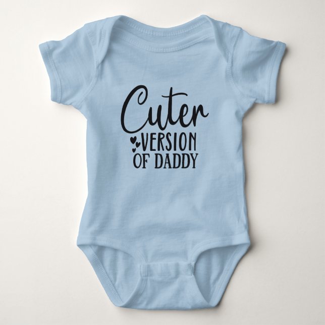 Cuter version of Daddy word art Baby Bodysuit (Front)
