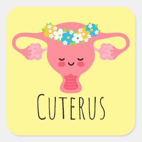 Cuterus  Uterus Puns  Uterus Jokes  Square Sticker