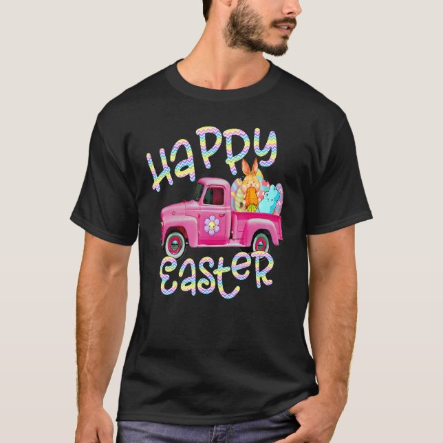 Cutes Rabbit Carrot Truck Easter Bunny Hunt Eggs E T-Shirt (Front)