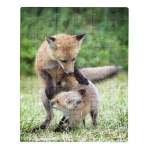 Cutest Baby Animals Adorable Fox Kit & Mama Jigsaw Puzzle