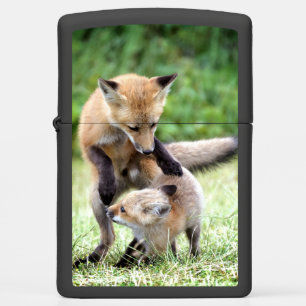 Cutest Baby Animals Adorable Fox Kit & Mama Zippo Lighter