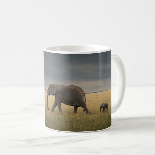 Cutest Baby Animals  African Elephant Family Coffee Mug
