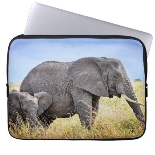 Cutest Baby Animals  African Elephant  Mother Laptop Sleeve