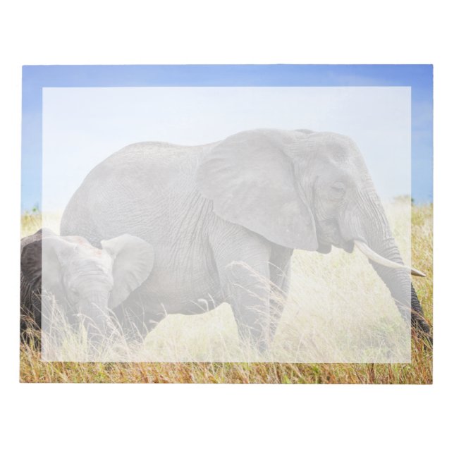 Cutest Baby Animals | African Elephant & Mother Notepad (Front)