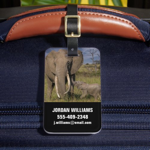 Cutest Baby Animals  Amama Elephant With Baby Luggage Tag