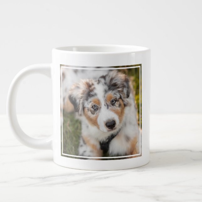 Cutest Baby Animals | Australian Shepherd Puppy Giant Coffee Mug (Left)