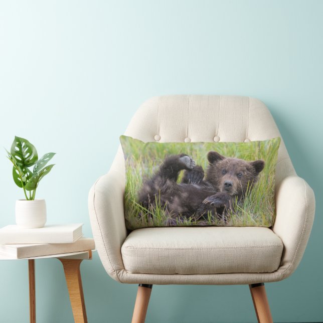 Cutest Baby Animals | Baby Brown Bear Cub Lumbar Pillow (Chair)