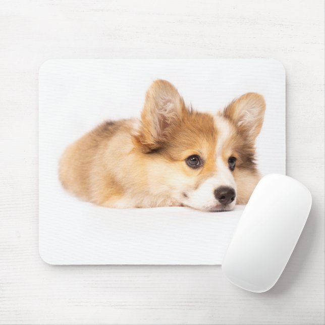 Cutest Baby Animals | Baby Corgi Puppy Portrait Mouse Pad (With Mouse)