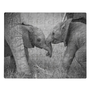 Cutest Baby Animals   Baby Elephants Greeting Jigsaw Puzzle
