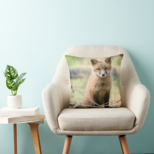 Cutest Baby Animals Baby Fox Throw Pillow