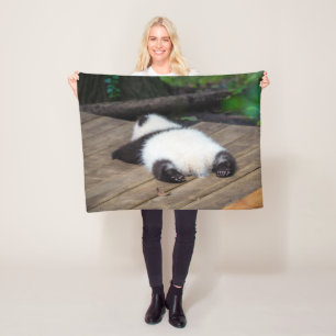 Cutest Baby Animals Baby Giant Panda Sleeping Fleece Blanket